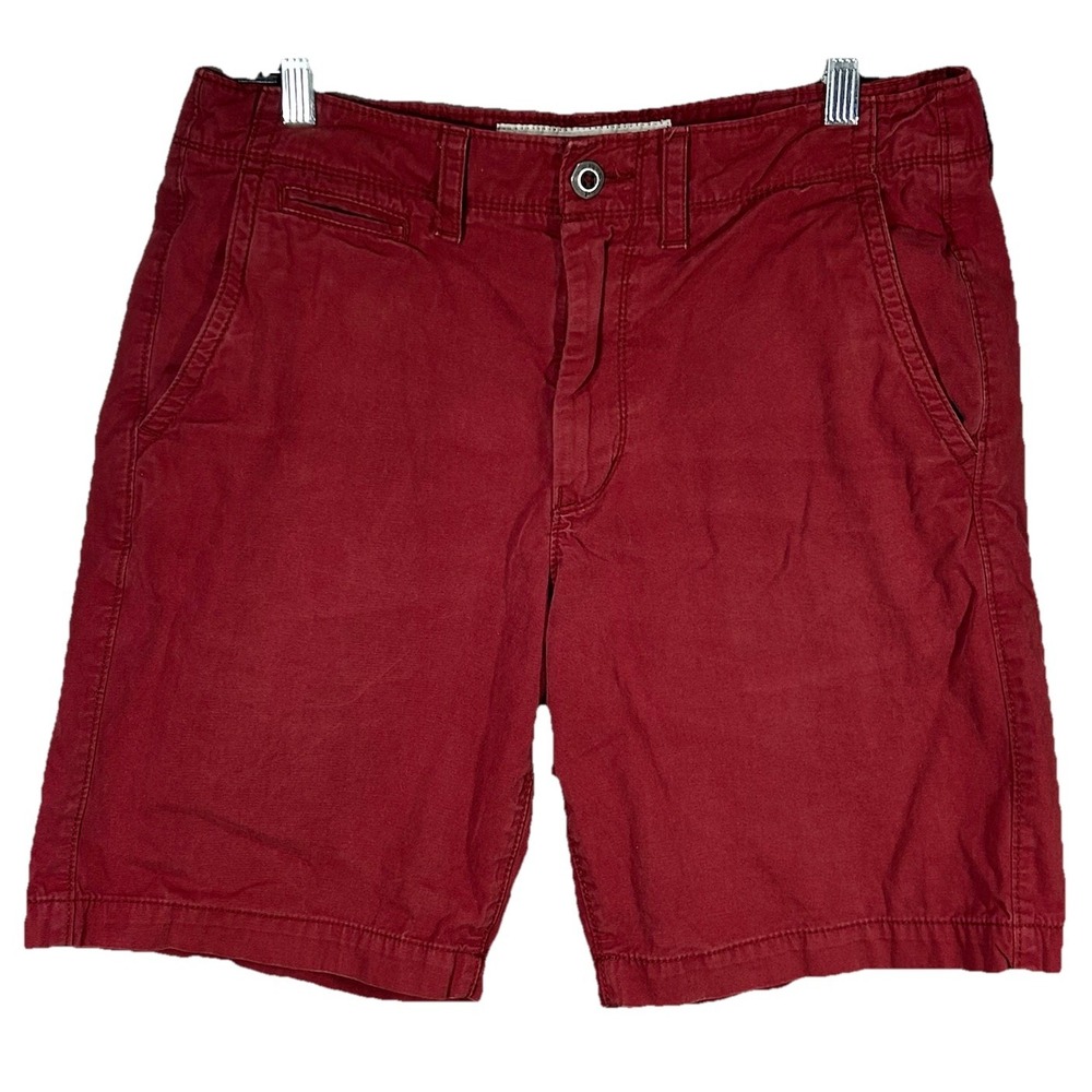 American Eagle Outfitters Prep Shorts Men's 33‎ Red Cotton Slash Pockets Chino